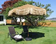 виски-коричневый гавайский тематический 9-футовый зонтик palapa tiki patio с кривошипным подъемником и легким наклоном - идеально подходит для отдыха на открытом воздухе логотип