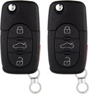 eccpp replacement audi uncut keyless entry remote 🔑 key fob case 4d0837231e (pack of 2) - enhanced seo logo