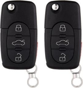 img 4 attached to ECCPP Replacement Audi Uncut Keyless Entry Remote 🔑 Key Fob Case 4D0837231E (Pack of 2) - Enhanced SEO