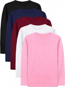 img 4 attached to Получите лучшие предложения на Cooraby 5 Pack Girls Long Sleeve Tees — мягкие и высококачественные футболки для малышей разных цветов