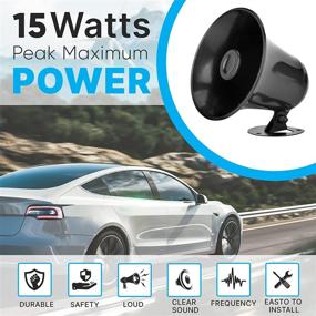 img 3 attached to 📢 High-Power Outdoor Trumpet Car Horn Speaker - 5” with 8 Ohms Impedance, 15 Watt Power, Adjustable Bracket, 10' Pre-Wired Cord, 3.5mm Mono - Ideal Pa Speaker for Cb Radio Car Siren System- Pyle PS5