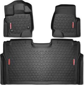 img 4 attached to 🚗 Ford F-150 Floor Mats (100% Weather Resistant) - Custom Fit for 2015-2017 Crew Cab F150 Trucks