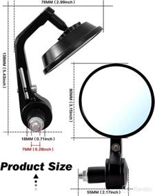 img 3 attached to 🛠️ Universal TUINCYN 7/8 Inch Motorcycle Handle Rearview Mirrors: Round Aluminum Rear View Mirror Adapter for Yamaha Honda Triumph Ducati - Black