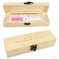 👶 pregnancy test keepsake box for surprise announcements - perfect for grandparents, dad, aunt, and uncle! wooden baby announcement box for grandma and auntie logo
