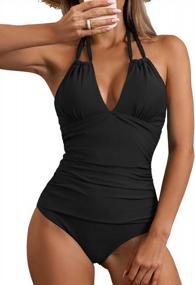 img 4 attached to Look And Feel Great In B2Prity Women'S Slimming One Piece Swimsuit: Tummy Control & Halter Design For Big Busts!