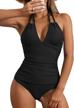 look and feel great in b2prity women's slimming one piece swimsuit: tummy control & halter design for big busts! logo