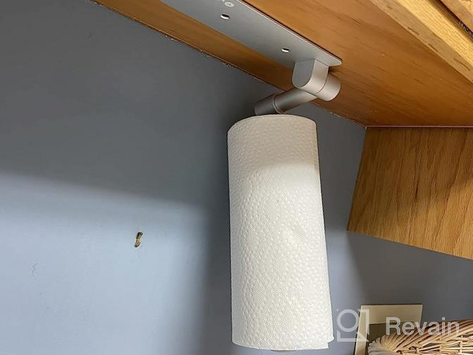 img 1 attached to 𝙉𝙤.𝟭 VICSEED Adjustable Paper Towel Holder Under Cabinet [One Hand Tear Off] Paper Towel Holder Wall Mount [Versatile Rotatable] Paper Roll Holder For Kitchen Bathroom Toilet RVs (Adhesive, Screw) review by Prentice Fossett