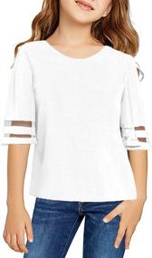 img 2 attached to Acelitt Girls Casual Sleeve Blouse Girls' Clothing via Tops, Tees & Blouses