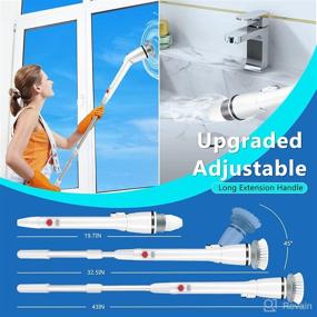 img 2 attached to 🧼 Enhance Cleaning Efficiency with Electric Rechargeable Spin Scrubber: 5 Replaceable Brushes, 360 Cordless Power, Adjustable Extension Handle for Tile Wall Floor Bathroom Kitchen & Tub