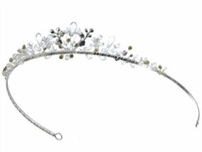 img 1 attached to Stunning SAMKY Wedding Bridal Rhinestone Crystal Beads Flower Prom Party Crown Tiara T840