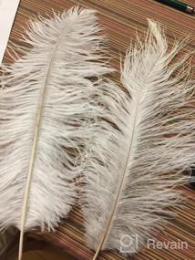 img 7 attached to 50 Pack Of Real White Ostrich Feathers - 16 To 18 Inches (40-45Cm) - Perfect For Christmas, Halloween, Home Parties, And Wedding Centerpieces