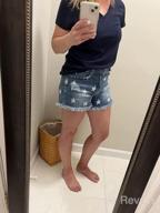 img 1 attached to Women'S Denim Hot Shorts Mid Waisted Summer Casual Pockets Short Pants review by Jasmine Williams