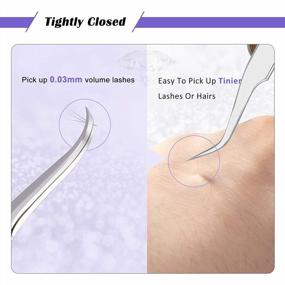 img 1 attached to 5-Piece Stainless Steel LANKIZ Tweezers Set For Volume Lash Extensions - Straight & Curved Tips, Fanning Applicator - Silver