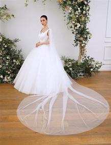 img 2 attached to EllieHouse Tulle Shoulder Bridal Wedding Women's Accessories : Special Occasion Accessories