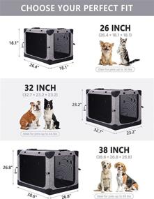 img 3 attached to 🐶 LIOOPET 26 Inch Soft-Sided Dog Crate: Portable Collapsible Travel Kennel for Medium Dogs - Indoor and Outdoor Use (Gray)