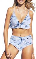 get ready to slay the beach look with souqfone's high waist ruffled two-piece swimsuit! logo
