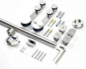 img 2 attached to 5FT Stainless Steel Glass Sliding Barn Door Track Kit Hardware