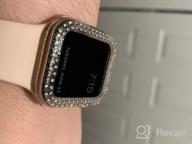 картинка 1 прикреплена к отзыву Surace 41mm Apple Watch 8 & 7 Case with Screen Protector - Crystal Diamond Tempered Glass Cover (5 Packs) от Will Porter