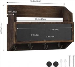 img 3 attached to Efficiently Organize Your Mail And Keys With LIANTRAL Rustic Wall Mount Organizer