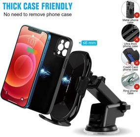 img 1 attached to 📲 Fast Wireless Car Charger Mount for iPhone 11/11Pro/11ProMax/XSMax/XS/X/8/8+ Samsung S10/S10+/S9/S9+/S8/S8+/Note- Qi 10W 7.5W Auto-Clamping Car Phone Holder Air Vent Compatible