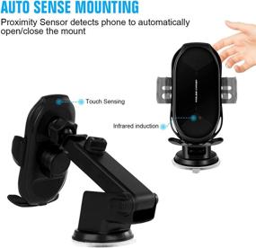 img 2 attached to 📲 Fast Wireless Car Charger Mount for iPhone 11/11Pro/11ProMax/XSMax/XS/X/8/8+ Samsung S10/S10+/S9/S9+/S8/S8+/Note- Qi 10W 7.5W Auto-Clamping Car Phone Holder Air Vent Compatible