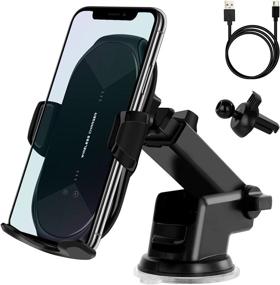 img 4 attached to 📲 Fast Wireless Car Charger Mount for iPhone 11/11Pro/11ProMax/XSMax/XS/X/8/8+ Samsung S10/S10+/S9/S9+/S8/S8+/Note- Qi 10W 7.5W Auto-Clamping Car Phone Holder Air Vent Compatible