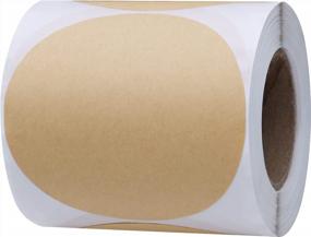 img 4 attached to 200 Natural Kraft 3-Inch Round Color-Coding Labels On Roll For Craft And Organization