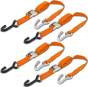 img 3 attached to Progrip Powersports Motorcycle Tie Down Straps Lab Tested (4 Pack) Orange