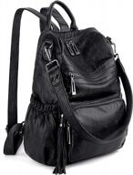 веганский кожаный дизайнерский женский рюкзак-кошелек: модный рюкзак, трансформируемый в сумку через плечо с кисточкой для путешествий логотип