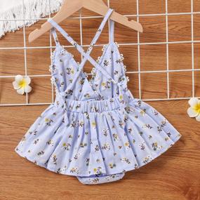 img 2 attached to Newborn Girls Summer Rompers - Sleeveless Ruffled Clothes Daisy Playsuits Floral Infant Bodysuit By Hipea Baby Girl