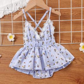 img 3 attached to Newborn Girls Summer Rompers - Sleeveless Ruffled Clothes Daisy Playsuits Floral Infant Bodysuit By Hipea Baby Girl