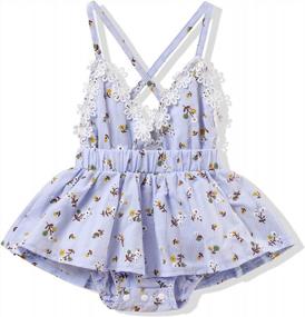 img 4 attached to Newborn Girls Summer Rompers - Sleeveless Ruffled Clothes Daisy Playsuits Floral Infant Bodysuit By Hipea Baby Girl