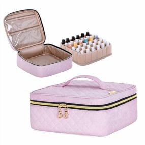 img 1 attached to Yarwo Nail Polish Carrying Bag - Holds 36 Bottles (15Ml/0.5 Fl.Oz) & Manicure Accessories, Patented Design, Pink (Bag Only)