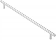 cauldham твердая нержавеющая сталь евро-стиль ручка шкафа с вытяжной ручкой матовый никель дизайн центры отверстий 15-5/8 дюймов (397 мм) - упаковка из 2 шт. логотип