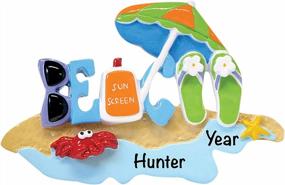 img 4 attached to 2022 Beach Bum Christmas Ornament – Personalized Polyresin Travel Summer Vacation Tree Keepsake
