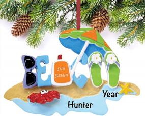 img 3 attached to 2022 Beach Bum Christmas Ornament – Personalized Polyresin Travel Summer Vacation Tree Keepsake