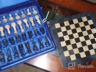 img 1 attached to 15" Handmade Marble Chess Set - Staunton & Ambassador Gift Style - Black/Fossil Coral review by Nathan Byard