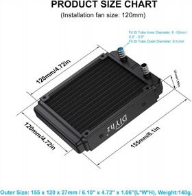 img 3 attached to Efficient Cooling For High-Performance Computers: DIYhz 120Mm Water Cooling Radiator With Aluminum Heat Exchanger And Black Tube