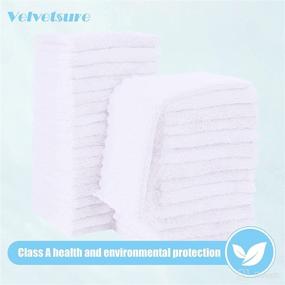 img 2 attached to 👶 32 Pack Microfiber Baby Washcloths, Baby Face Towel Wipes - Gentle on Sensitive Skin for New Born Face, Baby Shower Gift for Girls and Boys, 9x9 Inch, White - VELVETSURE