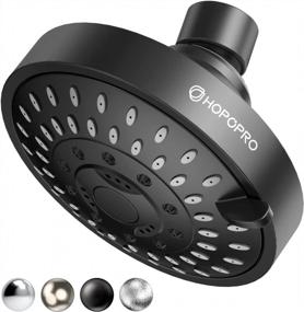 img 4 attached to Transform Your Shower Experience With HOPOPRO NBC News Recommended High Pressure Shower Head – 5 Modes, 4.1 Inch Size, Luxury Modern Rain Design, And Tool-Free Installation, In Matte Black