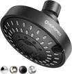 transform your shower experience with hopopro nbc news recommended high pressure shower head – 5 modes, 4.1 inch size, luxury modern rain design, and tool-free installation, in matte black logo