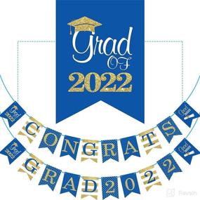 img 4 attached to 2022 Graduation Banner: Easy-to-Install Party Decorations, No DIY Required! Perfect for College & High School Parties (Blue Gold)