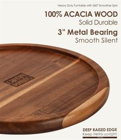 img 2 attached to 🌀 CHEERYMAGIC 10-inch Lazy Susan Acacia Wood Turntable Cabinet Organizer with Long-lasting Metal Bearing