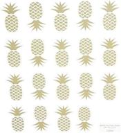 🍍 decorative gold foil pineapple stickers: perfect for crafts and scrapbooking - 2 sheets of stickers logo