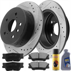img 4 attached to Upgrade Your Braking System With MotorbyMotor Rear Brake Rotors & Pads Kit - Perfect Fit For Lexus ES Models And Toyota Avalon & Camry - Includes Dot4 Fluid And Cleaner