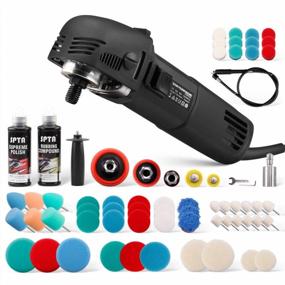 img 4 attached to SPTA Mini Polisher Set With 6-Level Variable Speed For Car Detailing Polishing, Includes 54 Foam Polishing Pads And 2 Rubbing Compounds In 1Inch/2Inch/3Inch Sizes