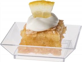 img 2 attached to 100-Pack Clear Mini Plastic Dessert Plates - PREXTEX 2.5"X2.5" Sturdy Square Disposable Plates