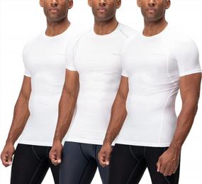 img 4 attached to Men'S Short Sleeve Compression Shirts - Set Of 3 For Athletic Performance And DevOps