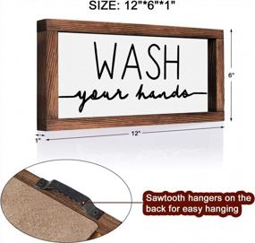 img 1 attached to Complete Your Rustic Bathroom Decor With LIBWYS Set Of 3 Bathroom Signs: Wash, Brush, And Comb