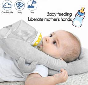 img 3 attached to 🍼 CIKICIKI Gray Feeding Pillows: Detachable Self-Feeding Lounger & Baby Bottle Holder